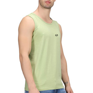 Hommes Gym tricoté respirant sans manches course 100% coton débardeurs chemises solide col rond Muscle musculation t-shirt gilet - Product Image 4