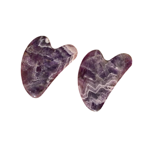 Gua sha de amatista natural acabado a mano para el cuidado facial, herramienta de masaje de cristal de jade, piedra preciosa auténtica, suministro al por mayor, alta calidad - Product Image 4