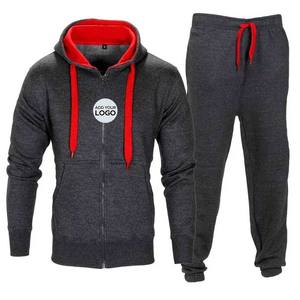 Ensemble de survêtement pour homme imprimé uni 2 pièces avec sweat-shirt à manches longues antibactérien et à séchage rapide et pantalon de survêtement - Product Image 1