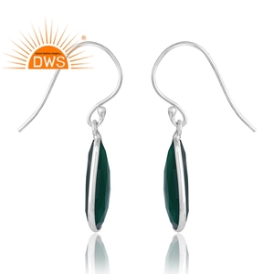 Boucles d'oreilles en argent sterling avec pierres précieuses en onyx vert naturel pour femmes, design fait à la main, fabricant de bijoux design personnalisé - Product Image 4