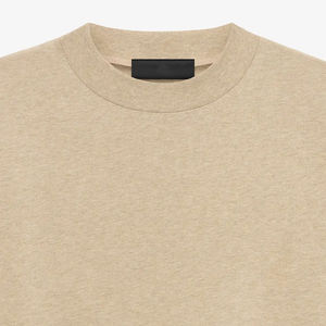 T-shirts pour hommes en coton 100% de qualité supérieure, tricotés sur mesure, couleur unie, style chinois décontracté, col rond, taille oversize, vente en gros - Product Image 5