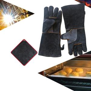 Guantes resistentes al fuego y al calor extremo, cuero con costuras de Kevlar, perfectos para chimenea, estufa, horno, parrilla, soldadura - Product Image 3