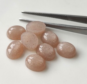 Prix de gros Pierre de lune pêche naturelle Cabochon ovale en vrac 3x5mm-20x30mm à dos plat Effet de couleur/feu pour la fabrication de bijoux - Product Image 6