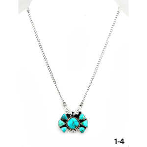 Collar de Turquesa de la Valle Esmeralda Hecho a Mano en el Suroeste con Incrustaciones de Plata de Ley para Regalo - Product Image 1