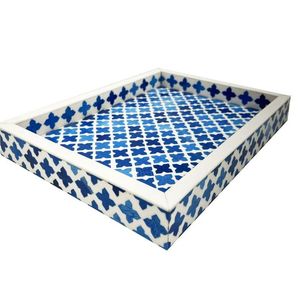 Bandeja con incrustaciones de hueso para servir, bandeja para servir hecha a mano, incrustaciones de hueso de lujo, desayuno de Ramadán, comida, fruta, café, té, bandeja decorativa a bajo precio - Product Image 2