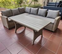 Ensemble de salle à manger de luxe au design moderne pour restaurant commercial, 2 chaises, 1 banc, mobilier en rotin tressé, extérieur, villa, non pliable, JULEMIND