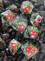 Logo personnalisé polyédrique ensemble rouleau mdn rpg tranchant coloré champignon dés donjons et dragons jeu tranchant résine dés