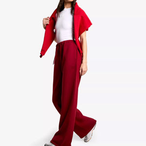 Nuevas llegadas pantalones de chándal de mujer personalizados de color sólido con cordón en la cintura pantalones de chándal de mujer desgastados para la venta diseño OEM - Product Image 3