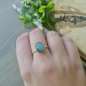 Bague en labradorite bleue naturelle, argent sterling 925, pierre précieuse labradorite faite à la main, bijoux pour femmes, bague de mariage, cadeau pour femmes - Product Image 2