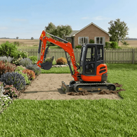 Excavatrice hydraulique compacte sur chenilles de 0,8 à 3,8 tonnes avec accessoire compacteur hydraulique pour nivellement du sol et creusement de tranchées