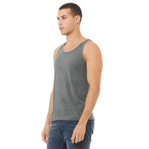 Hombres Unisex 50% Poly 25% Airlume peinado y algodón hilado en anillo Camisetas sin mangas relajadas Bella Canvas Hombres Scoop-Neck Jersey Tank Top - Product Image 1