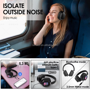 سماعات رأس احترافية SIINDOO JH-ANC930 Plus بخاصية إلغاء الضوضاء النشطة الهجينة (Hybrid ANC) تدعم البلوتوث مع شاشة LCD وذاكرة داخلية 1 جيجابايت ووظيفة تشغيل ملفات MP3 - Product Image 5