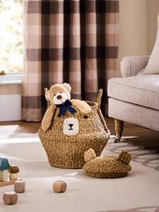 Cute Animal Bear Storage <b>Basket</b> Natural Paper <b>Rope</b> Wicker Kids Toy Organizer <b>Basket</b> for Nursery Room Home Decor and Organization - Product Image 6