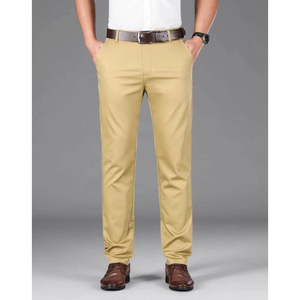 กางเกงขายาวทรงตรงผ้าฝ้ายทวิลคุณภาพสูงสำหรับผู้ชาย เอวสูง ผู้ผลิตส่งออกจากบังกลาเทศ - Product Image 1