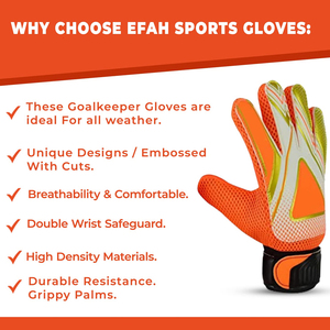 Gants de gardien de but de football en latex professionnels pour l'extérieur avec design respirant antidérapant et évacuation de l'humidité et protection des doigts - Product Image 6