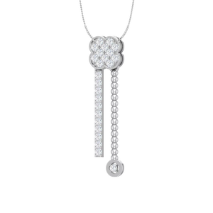 Collier pendentif trèfle à quatre feuilles en or blanc 14 carats et diamants de luxe pour femme – Bijoux de créateur tendance - Product Image 1