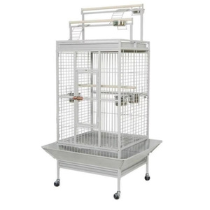 Yeni büyük ferforje kuş kafesi güvercin ispinoz papağan beyaz siyah Metal Aviary evcil hayvan taşıyıcı ahşap kuş üreme kafesi kutu ambalaj - Product Image 2