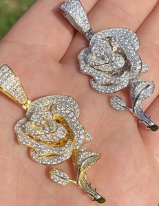 925 plata esterlina moissanita Blanca Rosa corte diamante colgante fabricación para joyería otro collar de diamantes - Product Image 2