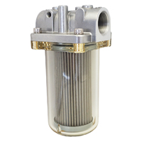 Filter Oli Hidrolik Industri JUNWAVE Baru, Filtrasi Partikel 100 Mikron, Housing Aluminium Jaring Kawat, Inlet Outlet 3/4" 1" 1