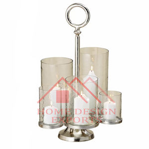 Bougie en verre et en métal de dernière conception de vente chaude-ouragan et votive pour la décoration à la maison - Product Image 6