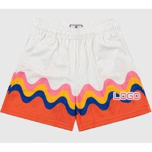 Logo personnalisé double couche 5 pouces entrejambe short en maille hommes 100% polyester sublimation personnalisé blanc court hommes Shorts de plage - Product Image 3