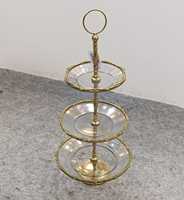 Assiette à gâteau Vantage, design moderne et luxueux, en métal et verre, pour la décoration de la maison et l'utilisation en cuisine