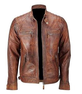 OEM ODM servicio hombres chaqueta de cuero diseño personalizado cremallera moda elegante invierno moda impermeable al aire libre Biker chaquetas de cuero - Product Image 2