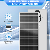 Vente flash Panneau solaire monocristallin rigide Rvpozwer 100W Demi-cellule 22% d'efficacité Garantie 25 ans pour les projets d'énergie solaire