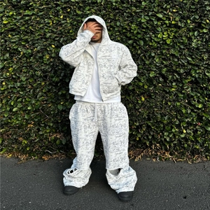 Men's Custom Camo <b>Distress</b> Streetwear Fashion Tracksuit Sets <b>Top</b> Quality Spring Plus Size Options - Product Image 4