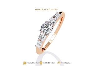 แหวนเพชร0.75กะรัตสำหรับผู้หญิงแหวนหมั้นทองน้ำหนักเบาดีไซน์ตามสั่ง - Product Image 6