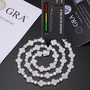 Unisex chapado en oro plata esterlina 925 10mm Cruz tenis cadena VVS1 moissanita diamante joyería fina Hip Hop Collar para mujer - Product Image 4