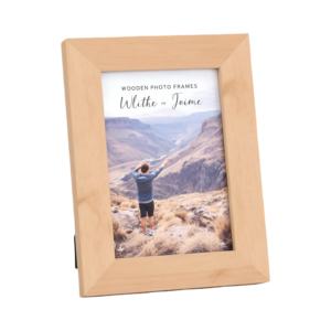 Marco de fotos de madera natural rústico personalizable respetuoso con el medio ambiente Rectangular decoración moderna para el hogar que muestra fotos ilustraciones proyectos de bricolaje - Product Image 1