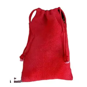 Sac à cordon en jute naturel de qualité supérieure écologique Sac cadeau de Noël et sacs-cadeaux élégants pour les festivals pour le shopping - Product Image 1