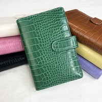 A5 A6 A7 Binder Wallet Cash Enveloppes PU Leather Budget Binder Crocodile Pattern Notebook Cover