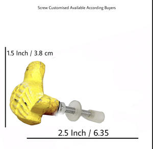 Industrial Cast Iron Yellow Distressed Bird Knobs Drawer Cabinet Handle Pulls for Kitchen Bedroom Dining <b>Wardrobe</b>/Dresser - Product Image 3