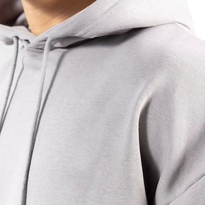 Sudadera con capucha gruesa y pesada en blanco, sudadera con hombros caídos para hombre, sudadera con logotipo personalizado de 400Gsm, sudaderas con capucha de gran tamaño de algodón pesado - Product Image 4