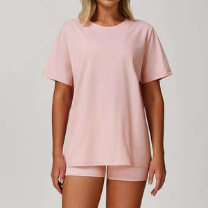 Camisetas de Verano para Mujer de la Mejor Calidad en Spandex/Algodón - Diseño Casual Personalizado, Colores Sólidos, Transpirables, de Secado Rápido, Cuello en V - Product Image 3