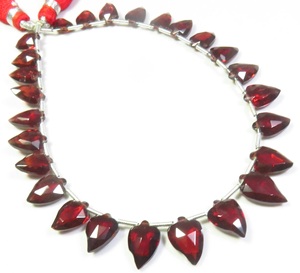 Cuentas de granate 100% natural, forma de pera, corte facetado, color rojo, hilo de 8.5'', piedras preciosas sueltas, gemas africanas talladas de fantasía para joyería. - Product Image 3
