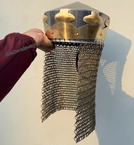 Vua Arthur Mũ Bảo Hiểm Thời Trung Cổ <span class=keywords><strong>monty</strong></span> <span class=keywords><strong>Python</strong></span> lấy cảm hứng từ Mũ bảo hiểm cho trang phục & roleplay Mũ bảo hiểm với đứng và chainmail - Product Image 6