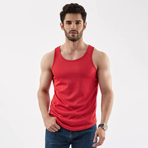 Camiseta sin Mangas Personalizada para Hombre, Estilo Atlético, Dobladillo Curvo, Corte Informal, Chaleco Deportivo para Gimnasio, Hecho de Algodón y Poliéster, Camiseta Deportiva para Hombre Musculoso - Product Image 1