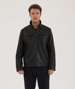 SVELG Premium Quality Genuine Calf Eco-Friendly Breathable Cotton Lined Slim Fit Casual <b>Retro</b> Spring Men's Zipper Nonwoven Stand - Product Image 1