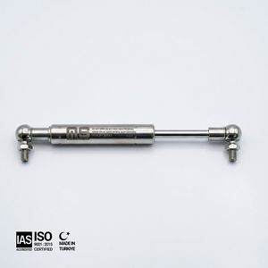 Ressort à gaz en acier inoxydable AISI 316L 22mm-10mm 491mm 19.33in 100N-1200N pour trappe de bateau/yacht marin Fabriqué en Turquie CE ISO9001 - Product Image 1