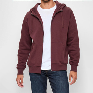 Sweat à capuche zippé personnalisable pour hommes pour les commandes en gros broderie et impression de logo personnalisé de haute qualité sur tissu polyester en coton doux - Product Image 1
