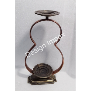 Abstract Style Candle Holder Christmas Holiday Decoration Candle Holder Rust Finish Home Decorating Items Metal <b>Crafts</b> - Product Image 3