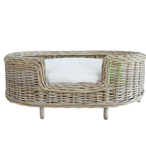Elegante sofá cama de ratán para perros con cojín suave Cama elevada de ratán para perros con cojín Cama duradera de ratán para perros Diseño OEM - Product Image 1