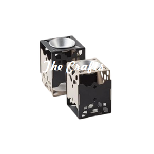 เตาน้ำมัน bakhoor ทรงสี่เหลี่ยมวัสดุโลหะและไม้สำหรับการตกแต่งบ้านธูปทางศาสนาของอินเดีย - Product Image 5