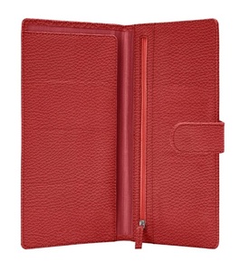 Portefeuille de voyage en cuir PU avec doublure en satin, fermeture éclair longue, décoration de verrouillage pour le rangement du passeport, couleur personnalisée - Product Image 2