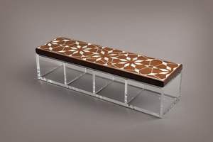 Boîte en nacre de haute qualité, plateau carré artisanal avec couvercle en acrylique, fabriqué en Inde pour le ramadan, plateau de service pour chocolat - Product Image 2