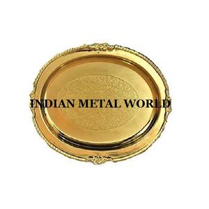 งานแต่งงานอาหารให้บริการถาดโรงแรมรอบรูปร่างขนาดกลางโลหะถาดอาหารจากผู้ผลิตและผู้จัดจำหน่ายในประเทศอินเดีย - Product Image 2