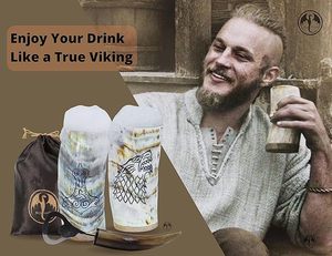 Craftshub Gobelet en corne naturelle écologique de 6 pouces Premium Medieval Ale Beer Wine Soft Drinks Mead Mug Verres promotionnels - Product Image 4